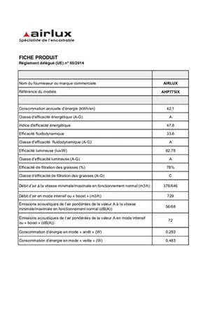 Hotte décorative murale Airlux AHP775IX