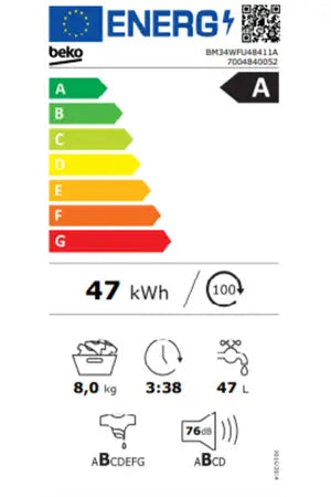 Lave-linge hublot Beko BM34WFU48411A - EnergySpin