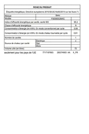 Cuisinière induction Beko FSE68302MXC