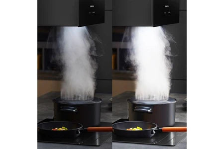 Hotte îlot Ciarra Hotte îlot 48cm Wi-Fi & Tactile 700m3/h - Classe A+++ - 4 Vitesses Booster Recyclage LED Affichage Noir CD4850B