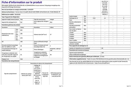 Cave de service Climadiff CBU20S2B