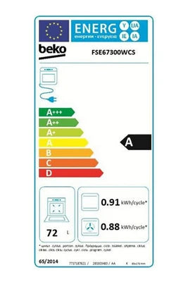 Cuisinière vitrocéramique Beko FSE67300WCS