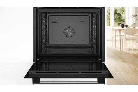 Four encastrable Bosch Serie | 4 HBA534BS3F - Four - encastrable - niche - largeur : 56 cm - profondeur : 55 cm - hauteur : 58.5 cm - avec système auto-nettoyant - classe
