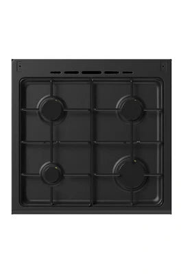 Gazinière Continental Edison CECG60FCB1 - Cuisinière - pose libre - largeur : 59.8 cm - profondeur : 61 cm - hauteur : 83 cm - avec système auto-nettoyant - classe A - noir
