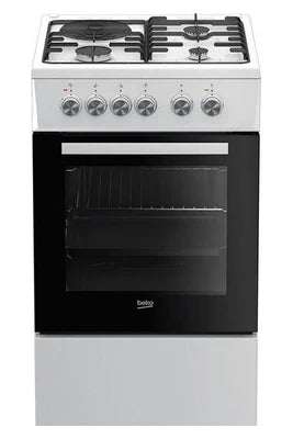 Cuisinière mixte Beko FSS53000DW - Cuisinière - pose libre - largeur : 50 cm - profondeur : 60 cm - hauteur : 85 cm - classe A - blanc