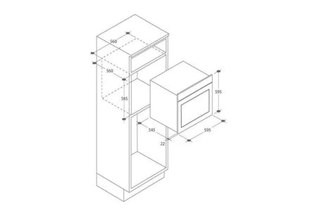 Four encastrable Rosieres RFC3CM5579IN - Four - encastrable - niche - largeur : 56 cm - profondeur : 56 cm - hauteur : 59 cm - avec système auto-nettoyant - classe A - acier