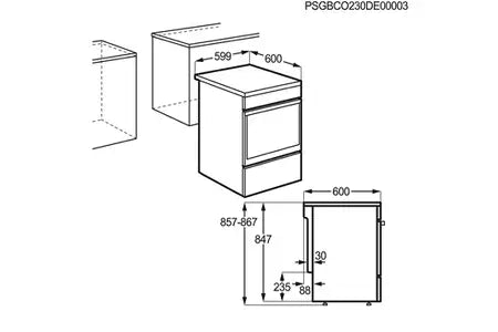 Cuisinière vitrocéramique Electrolux EKR648923K