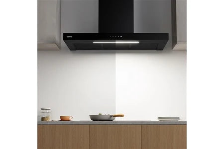 Hotte décorative murale Ciarra hotte murale 90cm 650m3/h - 4 vitesses - booster - tactile et Wi-Fi contrôler - classe a+++ hotte de cuisine - noir - cd9102b