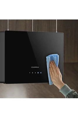 Hotte îlot Ciarra Hotte îlot 48cm Wi-Fi & Tactile 700m3/h - Classe A+++ - 4 Vitesses Booster Recyclage LED Affichage Noir CD4850B