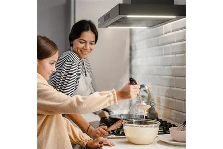 Hotte décorative murale Ciarra Hotte Apisrante Murale 90cm-Class A+++ 650 m³/h-4 Vitesses et Fonction Boost-Silencieuse-Evacuation ou Recyclage-Tactile-Wi-Fi-LED Dimmable-CD9102B-P