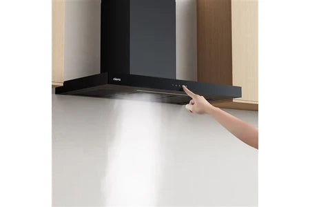 Hotte décorative murale Ciarra hotte murale 90cm 650m3/h - 4 vitesses - booster - tactile et Wi-Fi contrôler - classe a+++ hotte de cuisine - noir - cd9102b