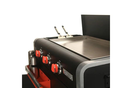 Plancha Brasero Plancha sur chariot - Lola - 3 feux à gaz - Plaque de cuisson Inox - 68,5 x 35,50 cm - 7,2 KW -