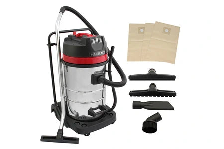 Aspirateur à eau et poussière MonsterShop Aspirateur Industriel 80L Sec et Humide 3000W Acier Inoxydable Aspirateur Commercial