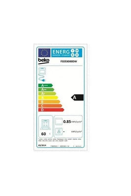 Cuisinière mixte Beko FSS53000DW - Cuisinière - pose libre - largeur : 50 cm - profondeur : 60 cm - hauteur : 85 cm - classe A - blanc