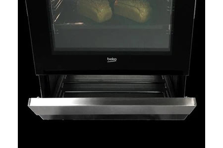 Cuisinière mixte Beko FSE53321DWCS - Cuisinière - pose libre - largeur : 50 cm - profondeur : 60 cm - hauteur : 85 cm - avec système auto-nettoyant - classe A - blanc