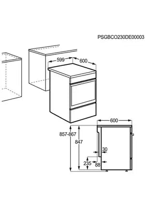 Cuisinière vitrocéramique Electrolux EKR648922W
