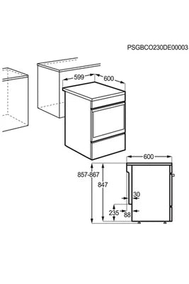 Cuisinière vitrocéramique Electrolux EKR648922W