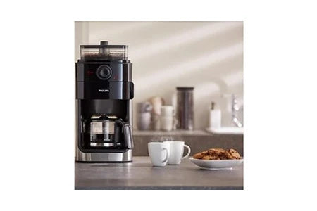 Cafetière filtre Philips Machine à café de 1,2l avec broyeur intégré 1000w gris noir