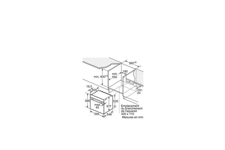 Four encastrable Bosch Four intégrable multifonction 60cm 71l pyrolyse HBG7764B1F