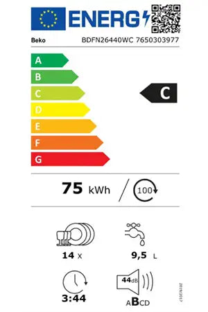 Lave-vaisselle pose libre Beko BDFN26440WC