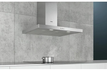 Hotte décorative murale Siemens iQ100 LC96BBC50 - Hotte - hotte décorative - largeur : 90 cm - profondeur : 50 cm - extraction et recirculation - acier inoxydable