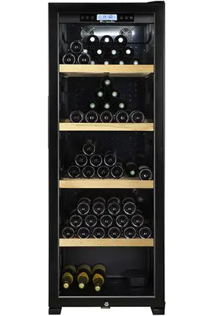 Cave de vieillissement La Sommeliere CLASSIC194 188 bouteilles porte vitree traitee anti UV avec serrure et clayette bois de hetre