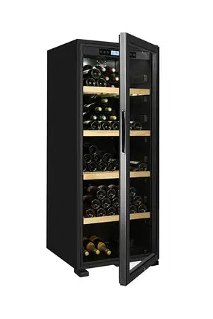 Cave de vieillissement La Sommeliere CLASSIC194 188 bouteilles porte vitree traitee anti UV avec serrure et clayette bois de hetre