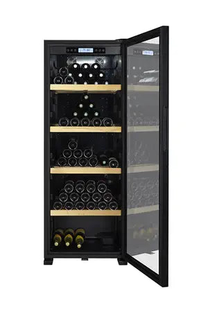 Cave de vieillissement La Sommeliere CLASSIC194 188 bouteilles porte vitree traitee anti UV avec serrure et clayette bois de hetre