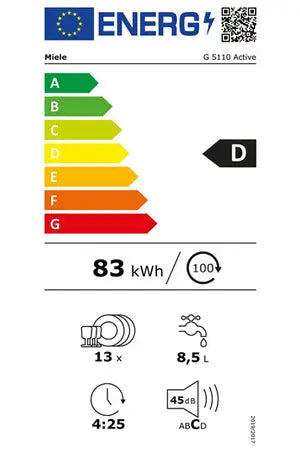 Lave-vaisselle pose libre Miele G 5110 BB