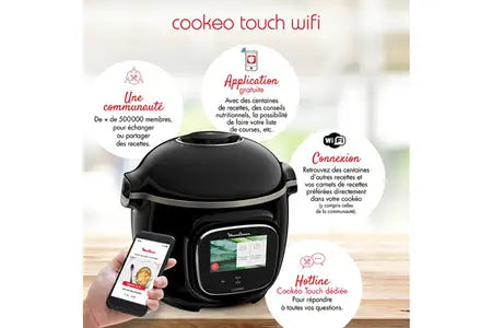 Mijoteur Moulinex COOKEO TOUCH WIFI MULTICUISEUR ELECTRIQUE 6L, 13 PROGRAMMES CE902800