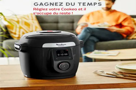 Mijoteur Moulinex Multicuiseur intelligent Cookeo haute pression connecte + couvercle Extracrisp YY5449FB