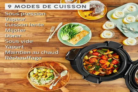 Mijoteur Moulinex Multicuiseur intelligent Cookeo haute pression connecte + couvercle Extracrisp YY5449FB