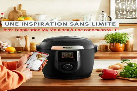 Mijoteur Moulinex Multicuiseur intelligent Cookeo haute pression connecte + couvercle Extracrisp YY5449FB