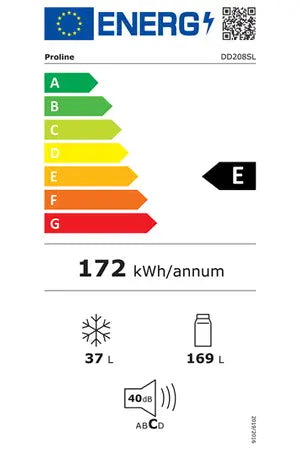 Réfrigérateur congélateur en haut Proline DD208SL