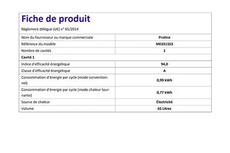Four encastrable Proline ME651SS3