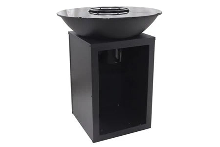 Barbecue Vente-Unique Barbecue plancha brasero à charbon et bois avec rangement L80 x l80 x H95 cm noir - IGNOS