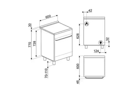 Cuisinière mixte Smeg CX61GMBL