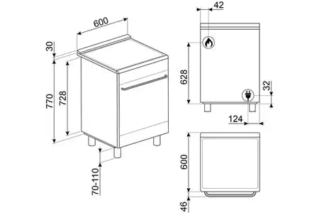 Cuisinière mixte Smeg SX61GM
