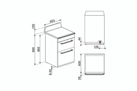 Cuisinière induction SMEG TR62IP2