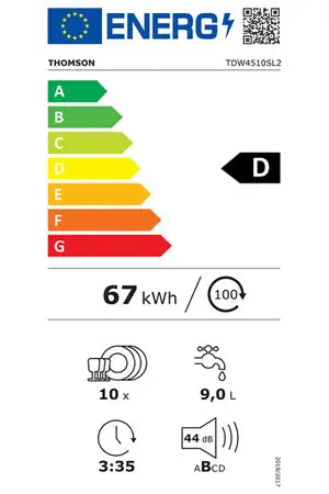Lave-vaisselle pose libre Thomson TDW4510SL2 Gris