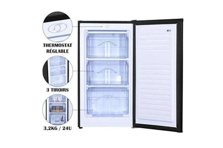 Congélateur top Primo PR150DV Congélateur Table Top - 64L - Pose Libre - Classe D - Noir