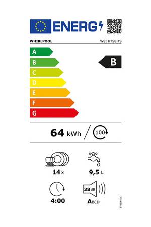Lave-vaisselle encastrable WHIRLPOOL W8IHT58TS MAXISPACE - ENCASTRABLE 60 CM