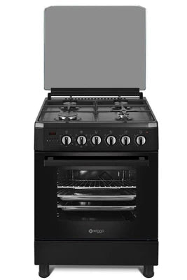 Gazinière Wiggo Gaziniere WO-E609R(BB) Pose libre 4 foyers 66 litres Noir