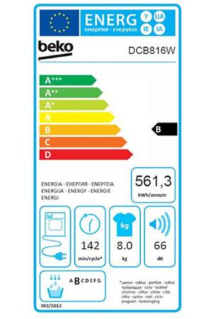 Sèche-linge à condensation Beko DCB816W AQUAWAVE