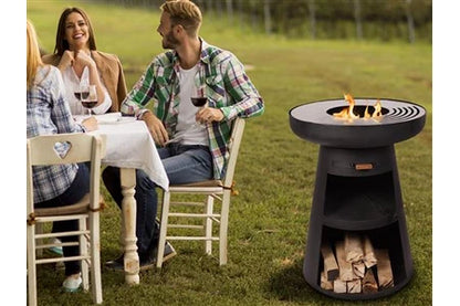 Barbecue Purline Barbecue rond avec plaque d'acier ronde et grille EFP55RB Noir