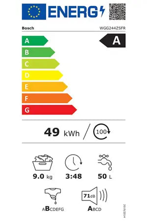 Lave-linge hublot Bosch WGG244ZSFR, Série 6
