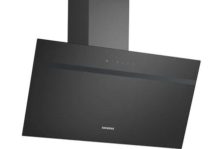 Hotte décorative murale Siemens iQ100 Hotte murale 80 cm Noir avec finition en verre, Noir LC85KDK60