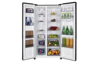 Réfrigérateur multi-portes Continental Edison Réfrigérateur Américain - Cera532Nbd - 2 Portes - 529L - L90 Cm Xh177 Cm - Classe D - Noir