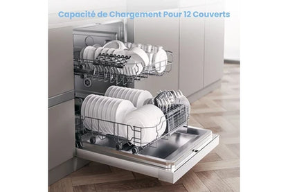 Lave-vaisselle pose libre Comfee Lave-Vaisselle Pose Libre 60cm, 49dB avec 12 couverts, Hygiene Lavage, Départ Différé, Demi-Charge - Blanc [Energy Class D]