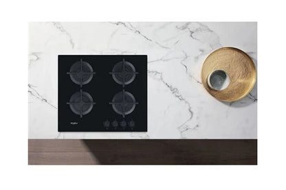 Plaque gaz Whirlpool GOB 616/NB - Table de cuisson au gaz - 4 plaques de cuisson - Niche - largeur : 56 cm - profondeur : 49 cm - noir